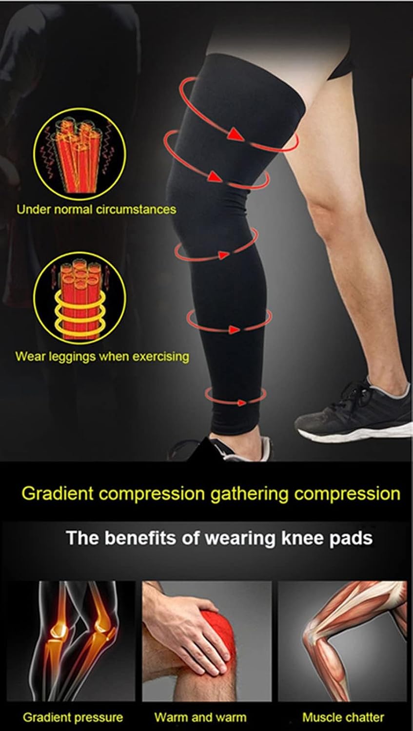 Sports Compression Long Leg Sleeves Full Length Knee Sleeves UV for Men Women Youth Running Basketball Football Cycling