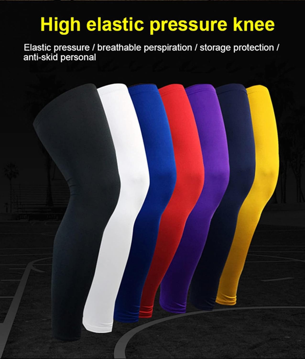 Sports Compression Long Leg Sleeves Full Length Knee Sleeves UV for Men Women Youth Running Basketball Football Cycling