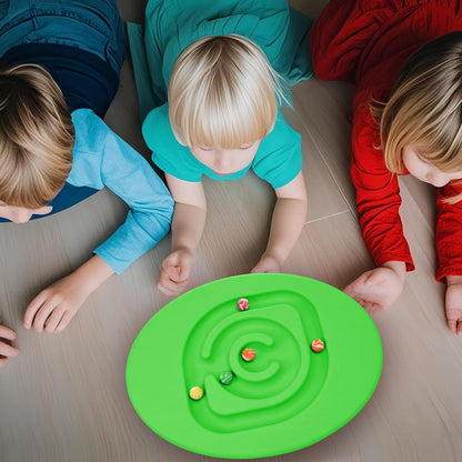 Kids Maze Balance Board Plastic Wobble Rocker Balance Board with Mini Balls Load 170lb for Balancing Exercise Equipment Game Boys Girls Physical Therapy 18.5 x 14.57 Inch(Yellow,Cute)