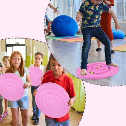 Kids Maze Balance Board Plastic Wobble Rocker Balance Board with Mini Balls Load 170lb for Balancing Exercise Equipment Game Boys Girls Physical Therapy 18.5 x 14.57 Inch(Yellow,Cute)