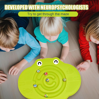 Kids Maze Balance Board Plastic Wobble Rocker Balance Board with Mini Balls Load 170lb for Balancing Exercise Equipment Game Boys Girls Physical Therapy 18.5 x 14.57 Inch(Yellow,Cute)