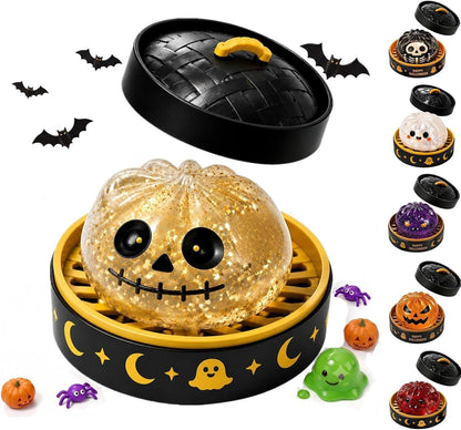 Halloween Spooky Ghost Dumpling,Colorful Dumplings Stress Balls with Food Steamer