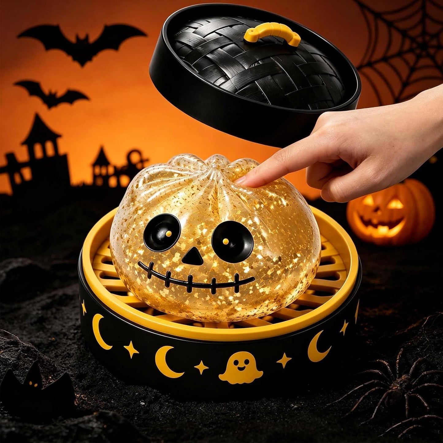 Halloween Spooky Ghost Dumpling,Colorful Dumplings Stress Balls with Food Steamer