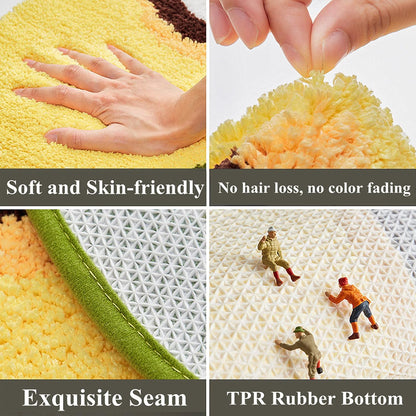 Lemon Bathroom Rug Mat Soft Absorbent Microfiber Rugs 31"×19" Non-Slip Shaggy Bath Carpet Machine Wash Dry, Bath Mats for Bathroom Floor, Tub and Shower