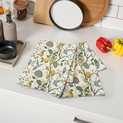 Lemon Birds Kitchen Towels Set of 2 Dish Towels Kitchen Hand Towels Machine Washable, Lightweight Style, for Women, New Home Celebration, Kitchen Decor Home Decorations