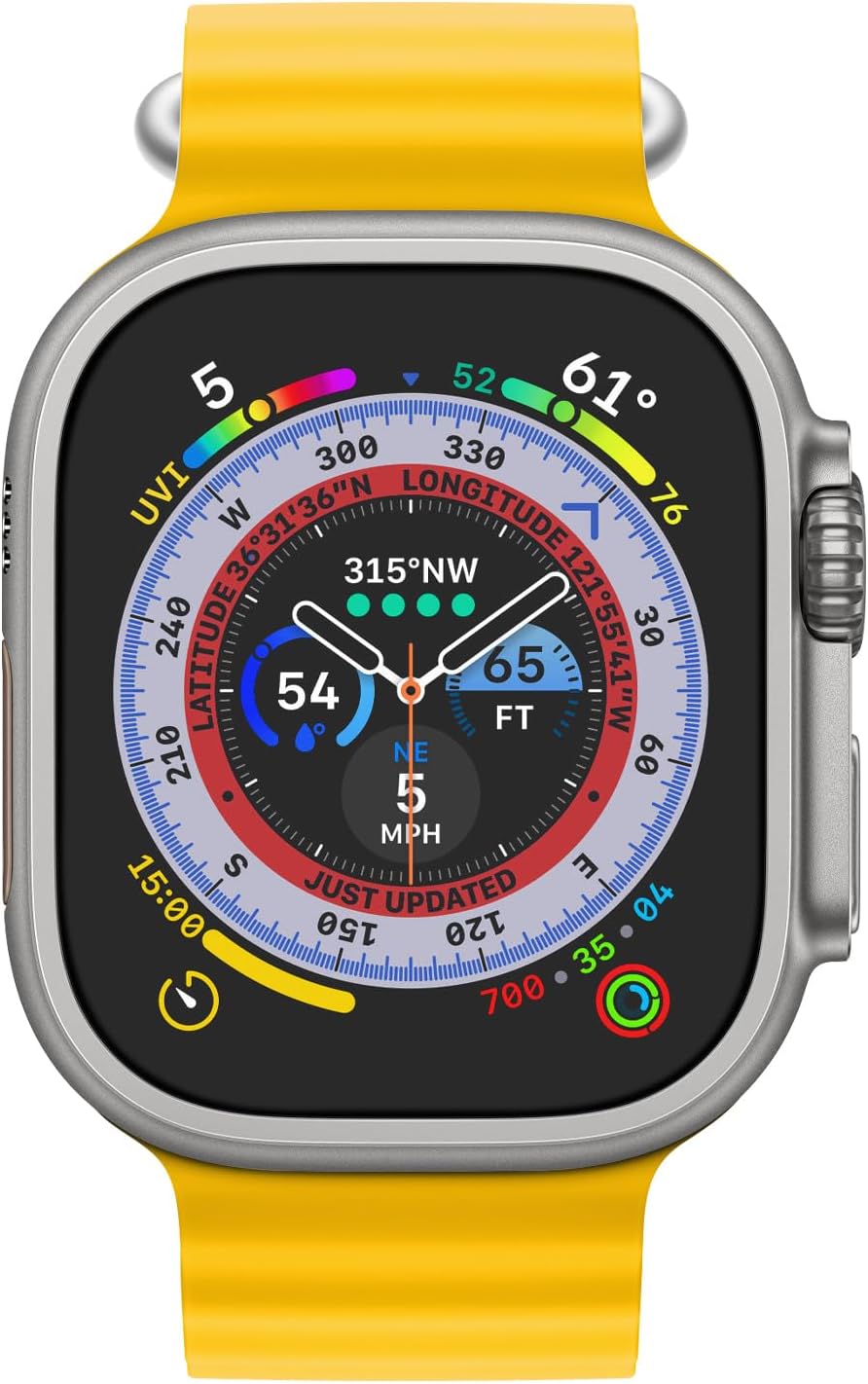 Ocean Band Compatible with Apple Watch Ultra Band 49mm 46mm 45mm 44mm 42mm for Men Women, Sport Wristband Adjustable Silicone Strap for Apple Watch Ultra 3/2/1 iWatch Series 11 10 9 8 7 6 5 4 3 2 1 SE