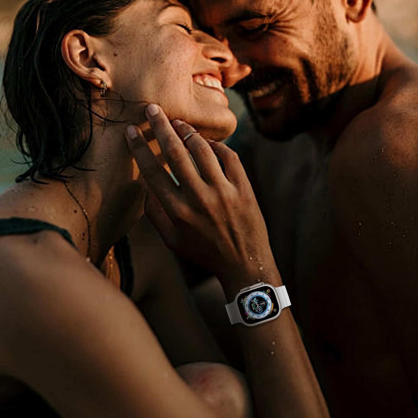 Ocean Band Compatible with Apple Watch Ultra Band 49mm 46mm 45mm 44mm 42mm for Men Women, Sport Wristband Adjustable Silicone Strap for Apple Watch Ultra 3/2/1 iWatch Series 11 10 9 8 7 6 5 4 3 2 1 SE