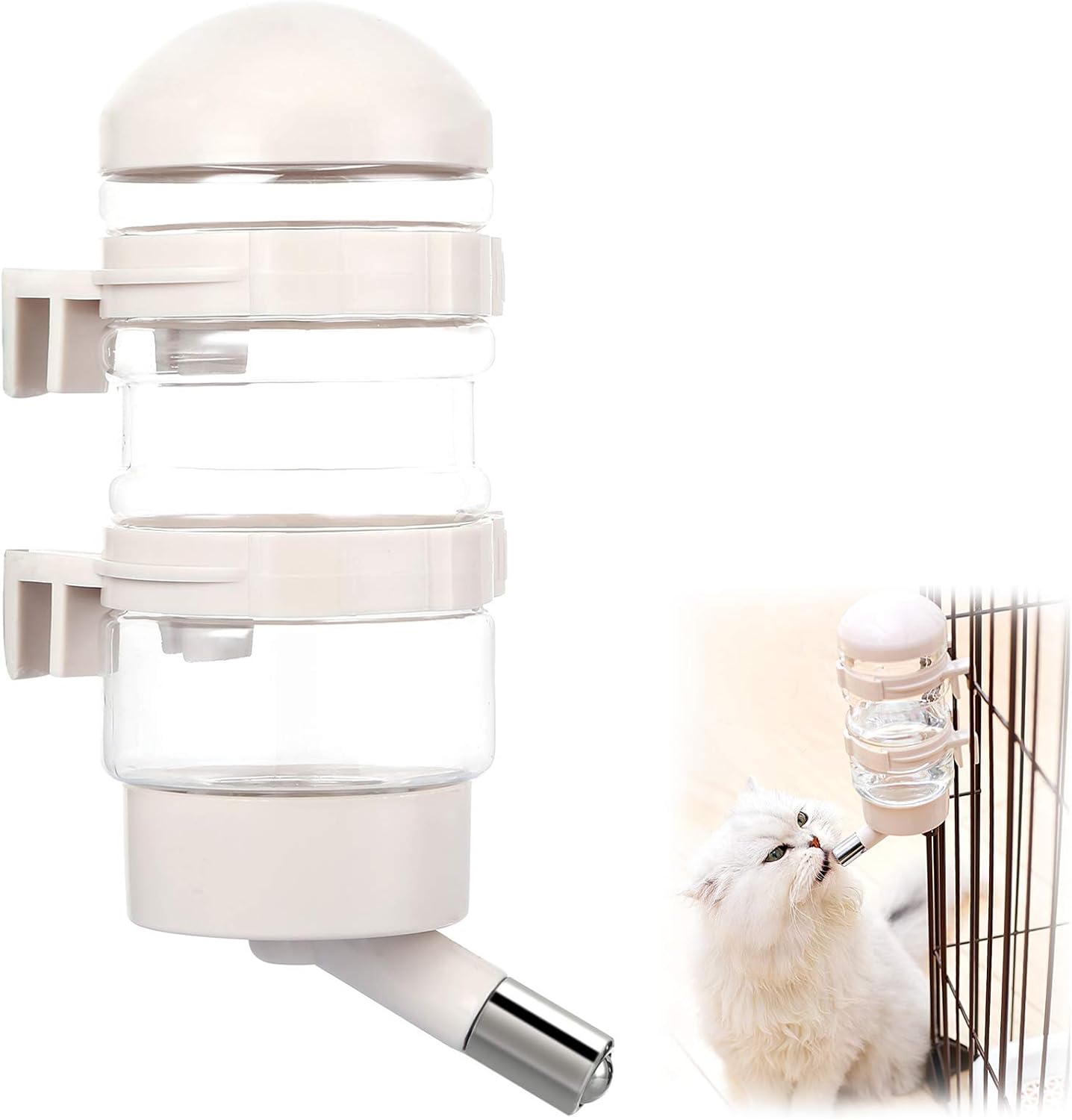 Dog Kennel Water Dispenser, No Drip Water Bottle Container ABS Material BPA Free 16oz for Small Animals