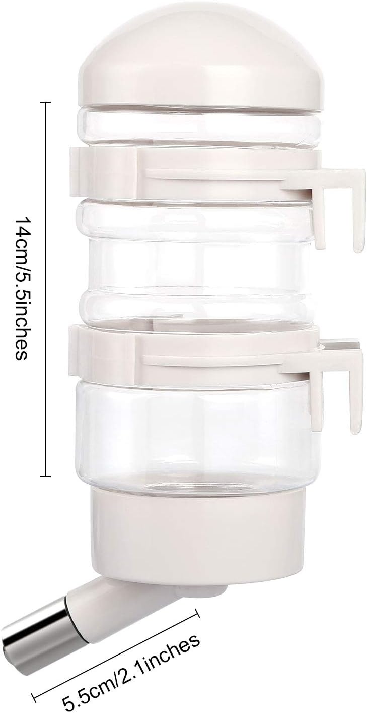 Dog Kennel Water Dispenser, No Drip Water Bottle Container ABS Material BPA Free 16oz for Small Animals