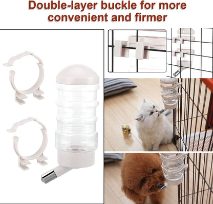 Dog Kennel Water Dispenser, No Drip Water Bottle Container ABS Material BPA Free 16oz for Small Animals