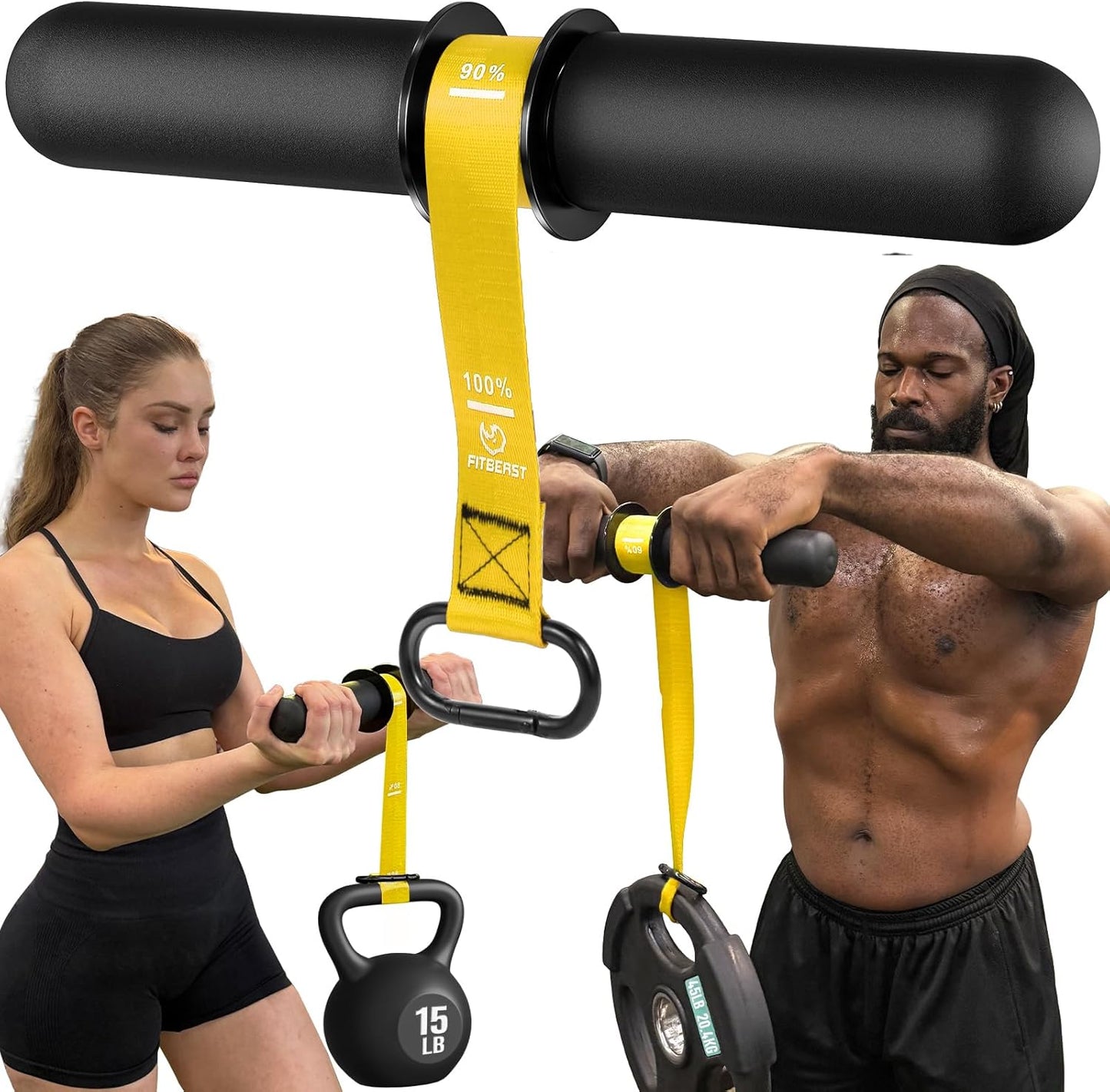 Forearm Strengthener & Forearm Exerciser, Wrist Roller with Thicker Handle, Forearm Strength Trainer with Adjustable Strap - Ideal for Grip Strength, Muscle Building, Rehabilitation