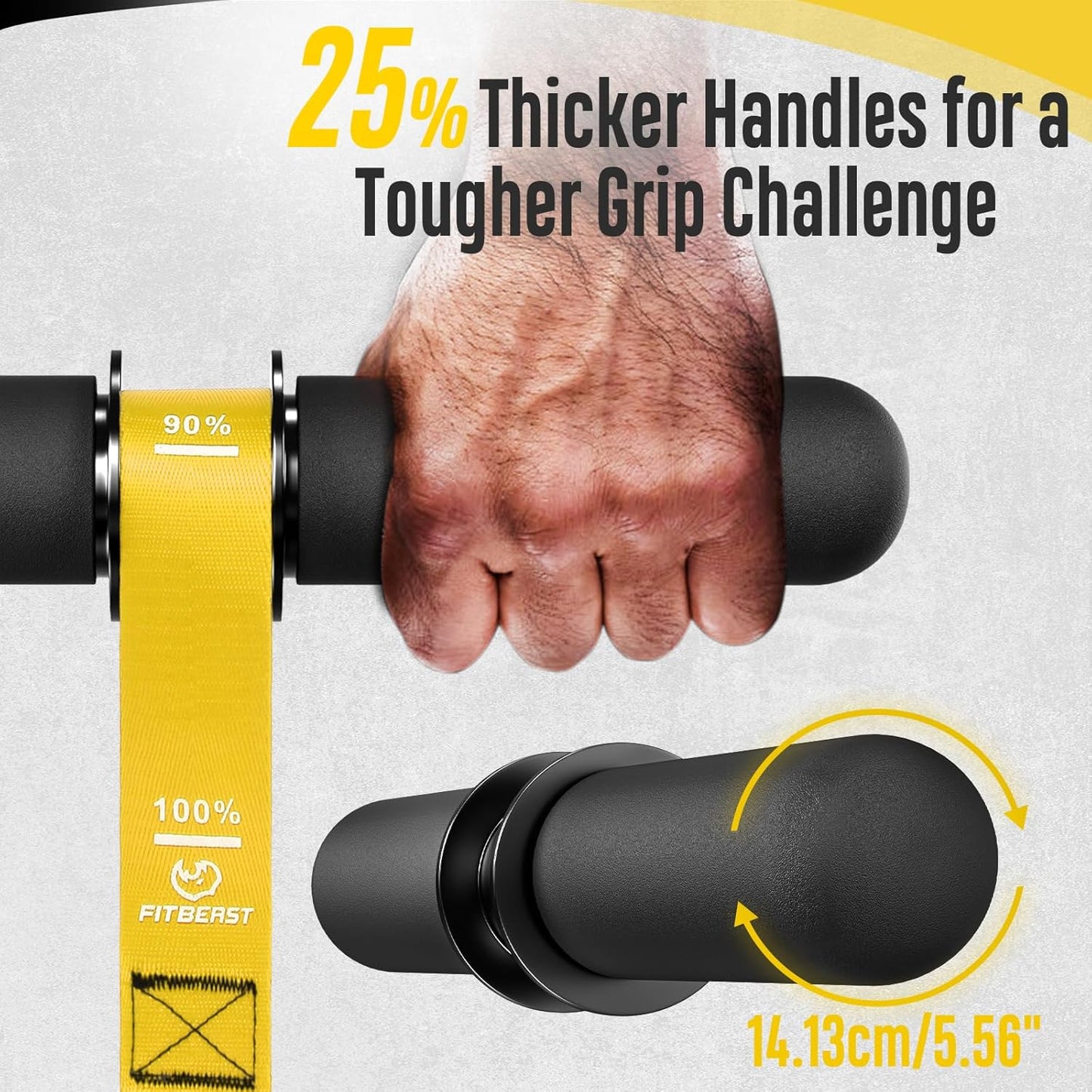 Forearm Strengthener & Forearm Exerciser, Wrist Roller with Thicker Handle, Forearm Strength Trainer with Adjustable Strap - Ideal for Grip Strength, Muscle Building, Rehabilitation