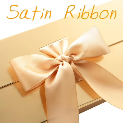 Large Gift Box with Lid for Present 13x9.7x3.4 Inches, Gold Magnetic Luxury Gift Box with Ribbon, Christmas Bridesmaid Proposal Gifts Box (Glossy Gold)