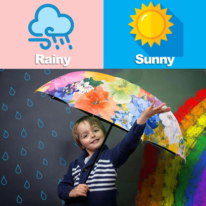 Small Travel Folding Umbrella for Girl, Portable, UV, SunShade, Compact, Automatic, Rain & Wind