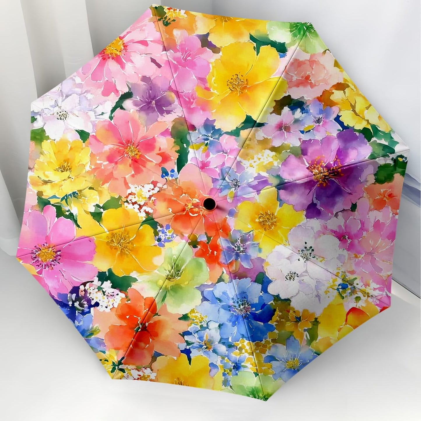 Small Travel Folding Umbrella for Girl, Portable, UV, SunShade, Compact, Automatic, Rain & Wind