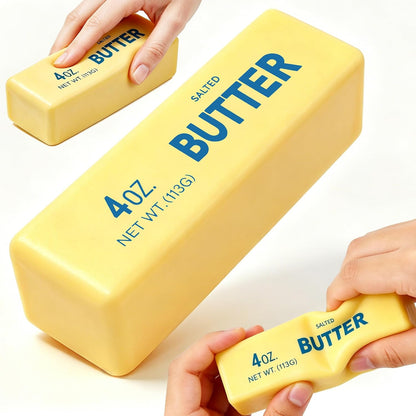 Butter Squishy, Slow Rising Butter Squeeze Toy, Cream Scented Butter Squeeze Toys, Stress Relief Toy for Relaxation, Soft & Safe PU Great for Home Office School(Yellow)