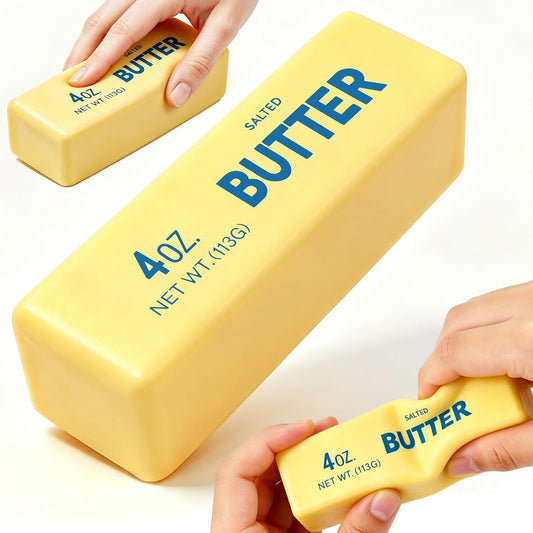 Butter Squishy, Slow Rising Butter Squeeze Toy, Cream Scented Butter Squeeze Toys, Stress Relief Toy for Relaxation, Soft & Safe PU Great for Home Office School(Yellow)