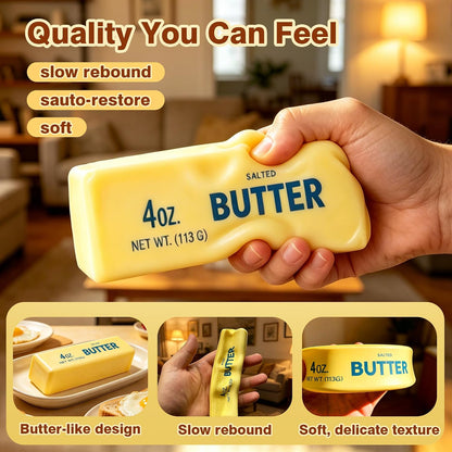 Butter Squishy, Slow Rising Butter Squeeze Toy, Cream Scented Butter Squeeze Toys, Stress Relief Toy for Relaxation, Soft & Safe PU Great for Home Office School(Yellow)