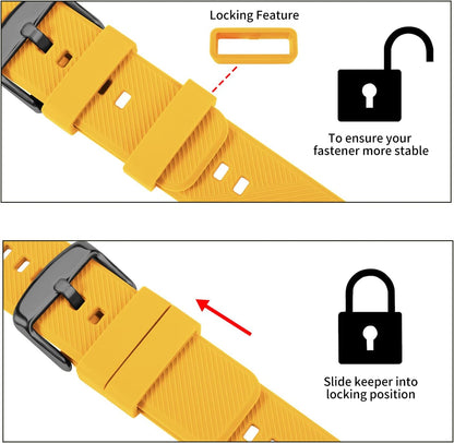 Silicone Watch Bands Rubber - Yellow Quick Release Watch Straps Soft - Waterproof Military Watch Strap for Men Women - for Smart Watches Bracelet Replacement 18mm 19mm 20mm 21mm 22mm