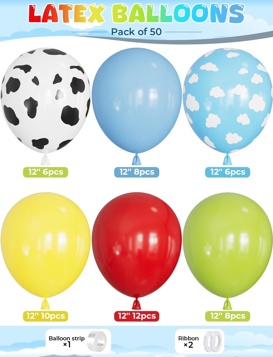Yellow and White Balloons, Pastel Yellow and White Party Balloons | 50Pcs 12inch Yellow White Confetti Balloons for Sunflower Honeybee Birthday Baby Shower Party Decorations, Indoor Outdoor