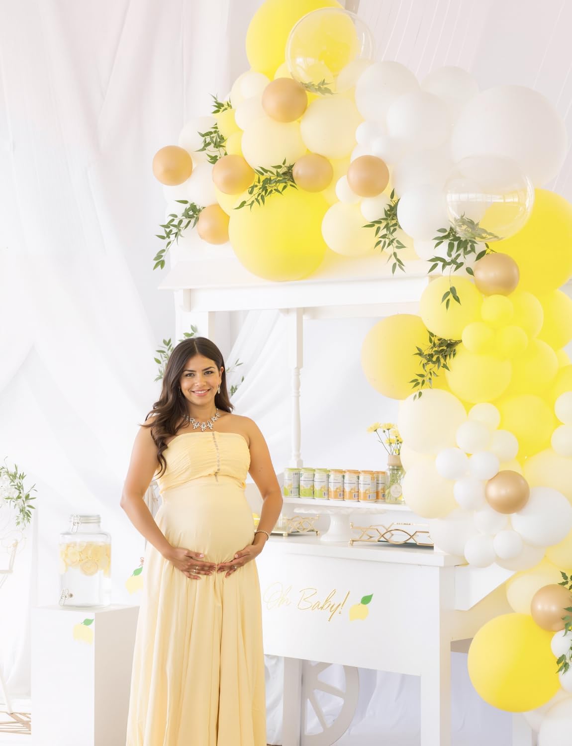 Yellow and White Balloons, Pastel Yellow and White Party Balloons | 50Pcs 12inch Yellow White Confetti Balloons for Sunflower Honeybee Birthday Baby Shower Party Decorations, Indoor Outdoor