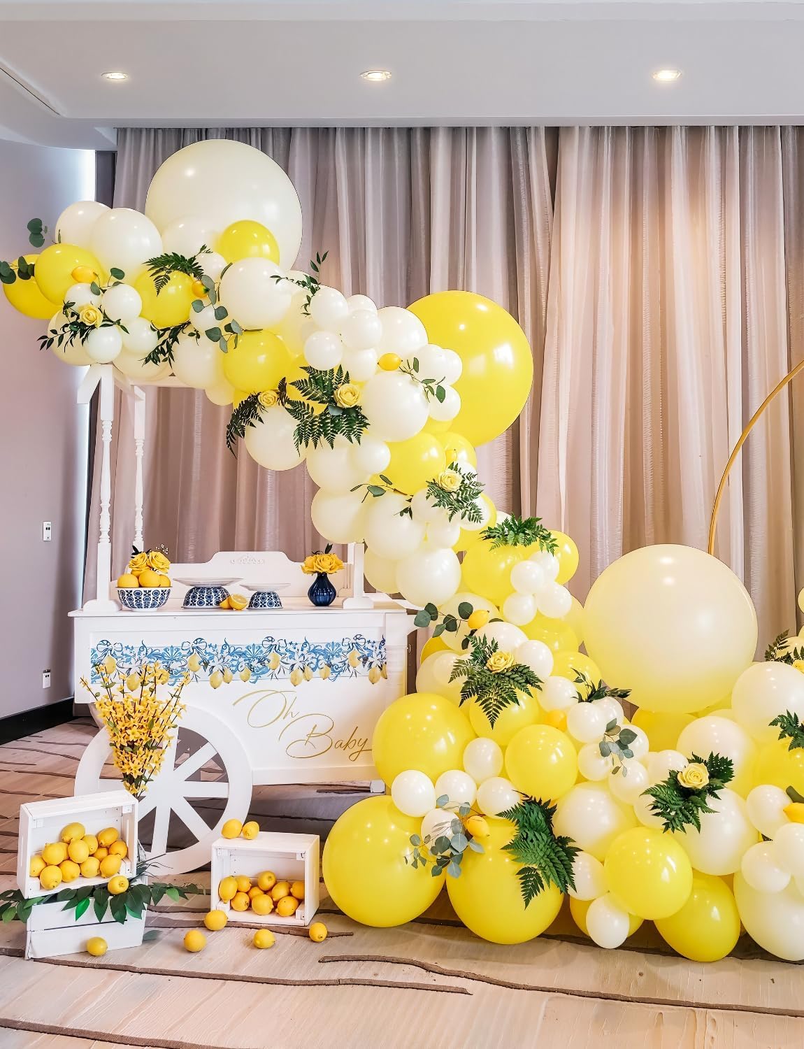 Yellow and White Balloons, Pastel Yellow and White Party Balloons | 50Pcs 12inch Yellow White Confetti Balloons for Sunflower Honeybee Birthday Baby Shower Party Decorations, Indoor Outdoor
