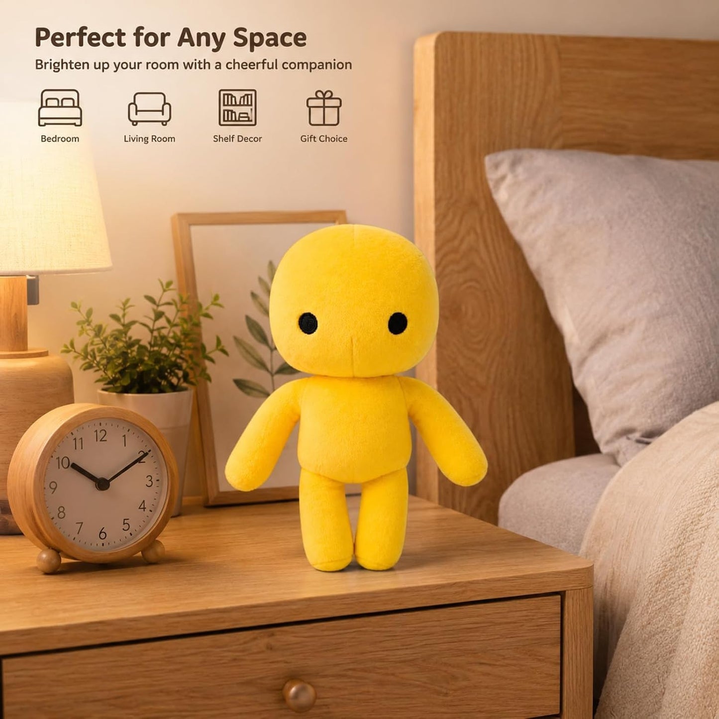 Wobbly Life Yellow Man Plush Pillow– Soft Stuffed Character Pillow, Cute Wobbly Life Yellow Man Octopus Inspired Hallowen Gift