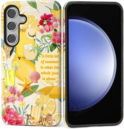 Case for Samsung Galaxy S25 Plus,Exquisitely Pattern Double Protective Phone Cover Cases Soft Silicone for Samsung Galaxy S25 Plus-Coastal Italy Lemon Beach Collage