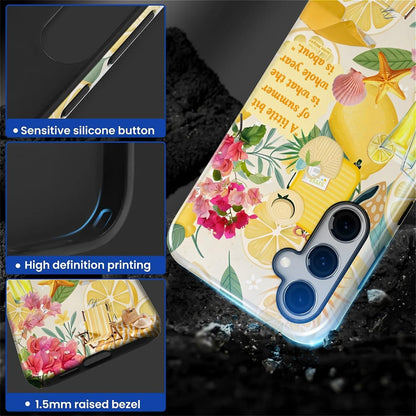 Case for Samsung Galaxy S25 Plus,Exquisitely Pattern Double Protective Phone Cover Cases Soft Silicone for Samsung Galaxy S25 Plus-Coastal Italy Lemon Beach Collage