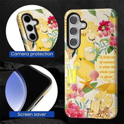Case for Samsung Galaxy S25 Plus,Exquisitely Pattern Double Protective Phone Cover Cases Soft Silicone for Samsung Galaxy S25 Plus-Coastal Italy Lemon Beach Collage