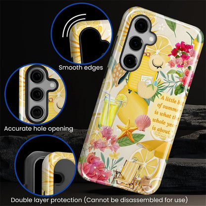 Case for Samsung Galaxy S25 Plus,Exquisitely Pattern Double Protective Phone Cover Cases Soft Silicone for Samsung Galaxy S25 Plus-Coastal Italy Lemon Beach Collage