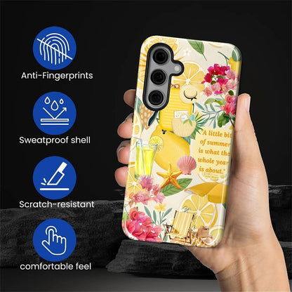 Case for Samsung Galaxy S25 Plus,Exquisitely Pattern Double Protective Phone Cover Cases Soft Silicone for Samsung Galaxy S25 Plus-Coastal Italy Lemon Beach Collage