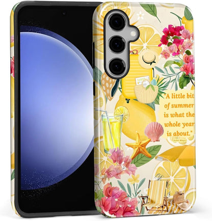 Case for Samsung Galaxy S25 Plus,Exquisitely Pattern Double Protective Phone Cover Cases Soft Silicone for Samsung Galaxy S25 Plus-Coastal Italy Lemon Beach Collage