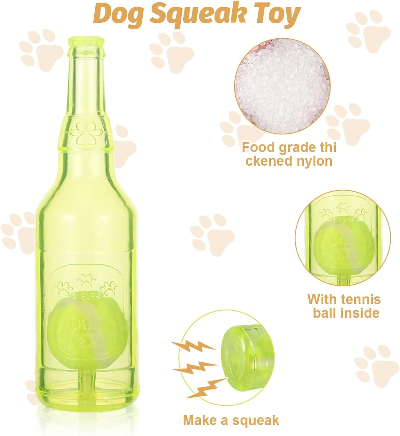 Yellow Water Bottle Dog Toy,Crunchnplay Bottle Toy for Dogs,Floating Dog Chew Toys,Squeaky Dog Toys for Aggressive Chewers,Dog Toy Water Bottle Cruncher,Interactive Dog Toys for Small Dogs Boredom