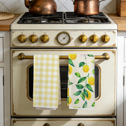 2Pcs Lemon Gifts Kitchen Towels Waffle Hand Towels for Kitchen Home Bathroom Decor Summer Decorative Tea Dish Towel Lemon Kitchen Decor and Accessories Housewarming Gifts for Women 24x14 Inchs