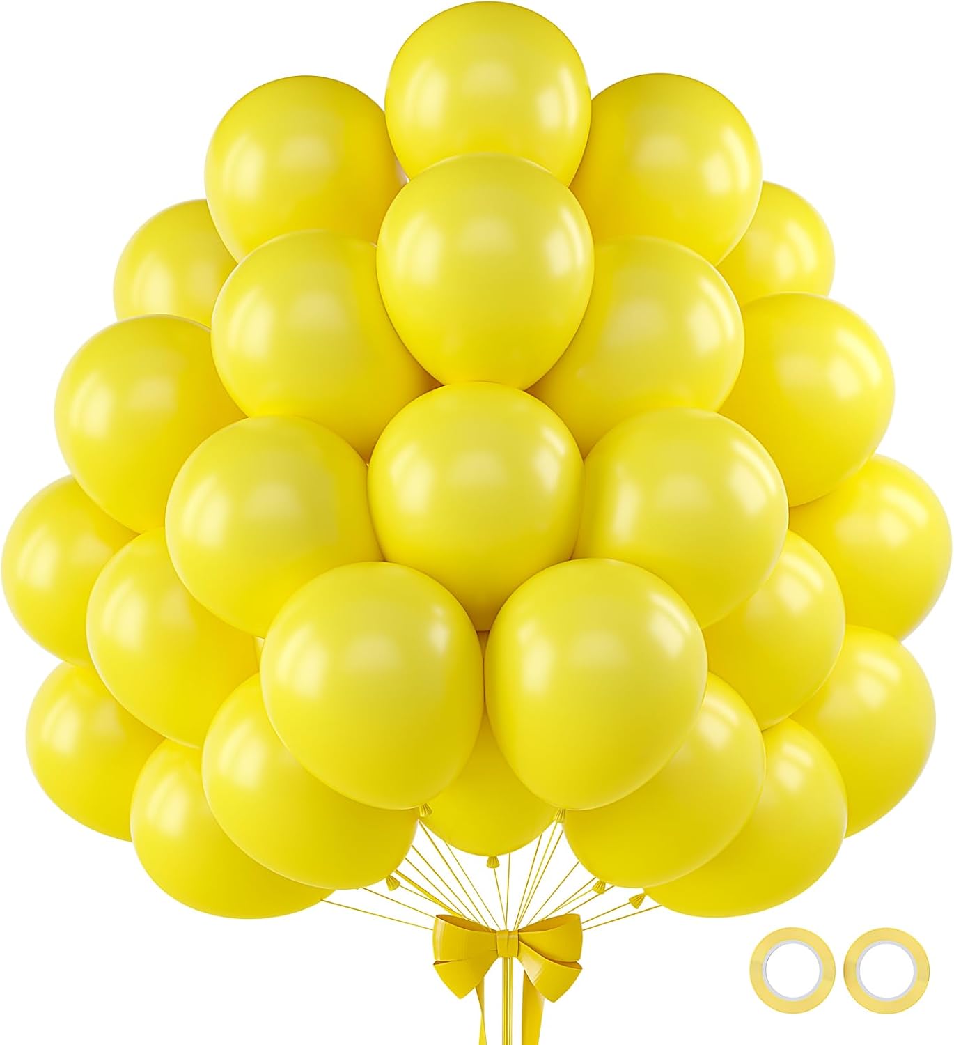 110pcs Yellow Balloons 12 Inch Latex Balloon for Yellow Birthday Decorations Wedding Christmas Gender Reveal Engagement Anniversary Princess Bridal Shower Baby Shower Decorations