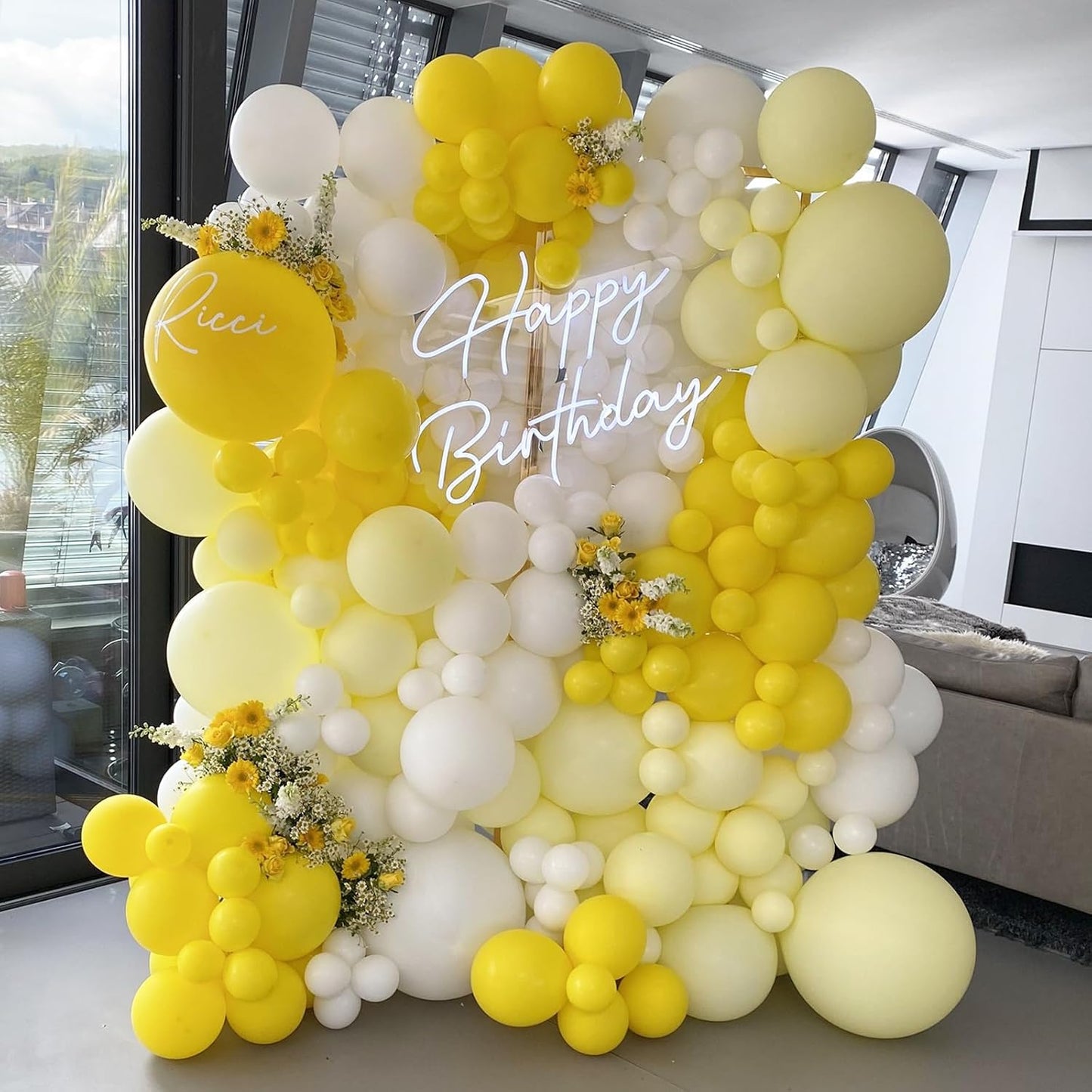 110pcs Yellow Balloons 12 Inch Latex Balloon for Yellow Birthday Decorations Wedding Christmas Gender Reveal Engagement Anniversary Princess Bridal Shower Baby Shower Decorations