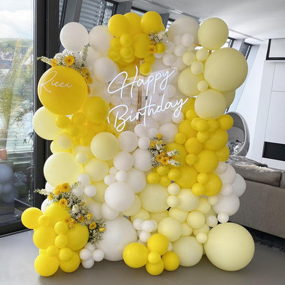 110pcs Yellow Balloons 12 Inch Latex Balloon for Yellow Birthday Decorations Wedding Christmas Gender Reveal Engagement Anniversary Princess Bridal Shower Baby Shower Decorations
