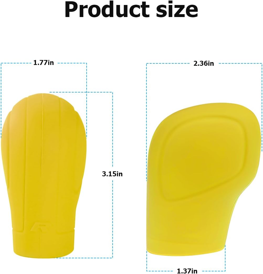 2 Pack Car Gear Shift Knob Cover, Anti-Slip Auto Knob Gear Stick Protector, Comfortable Silicone Handbrake Shifter Cover for Men Women, Universal Vehicle Interior Accessories