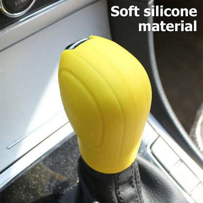 2 Pack Car Gear Shift Knob Cover, Anti-Slip Auto Knob Gear Stick Protector, Comfortable Silicone Handbrake Shifter Cover for Men Women, Universal Vehicle Interior Accessories