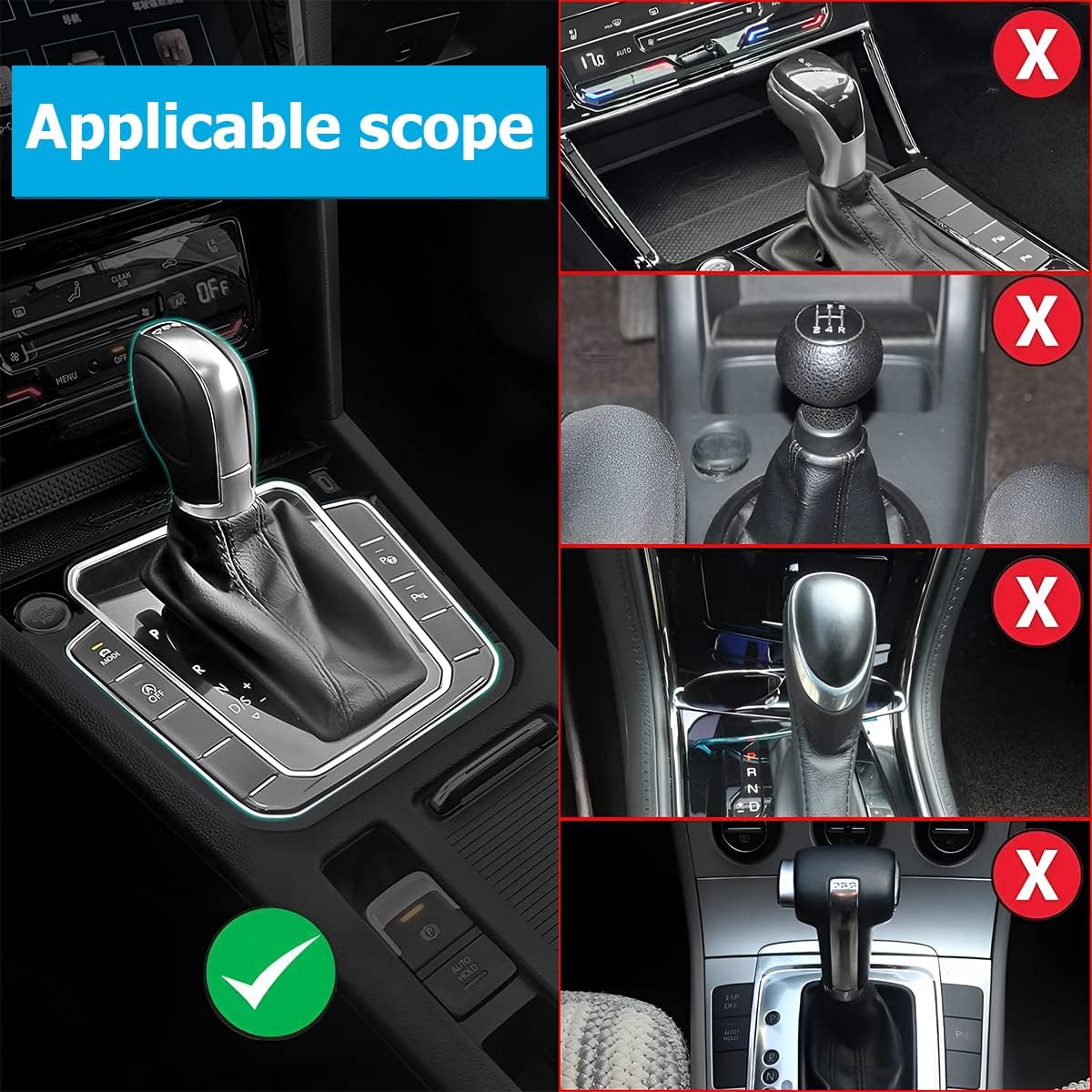 2 Pack Car Gear Shift Knob Cover, Anti-Slip Auto Knob Gear Stick Protector, Comfortable Silicone Handbrake Shifter Cover for Men Women, Universal Vehicle Interior Accessories