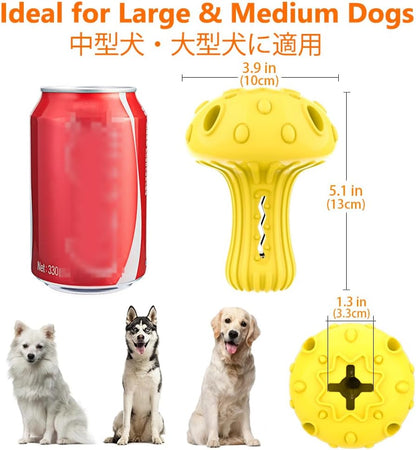 Dog Chew Toy for Large & Medium Dogs, Rubber Treat Dispensing Toy for Aggressive Chewers, Interactive Slow Feeder Tough Puzzle Toys Teeth Cleaning