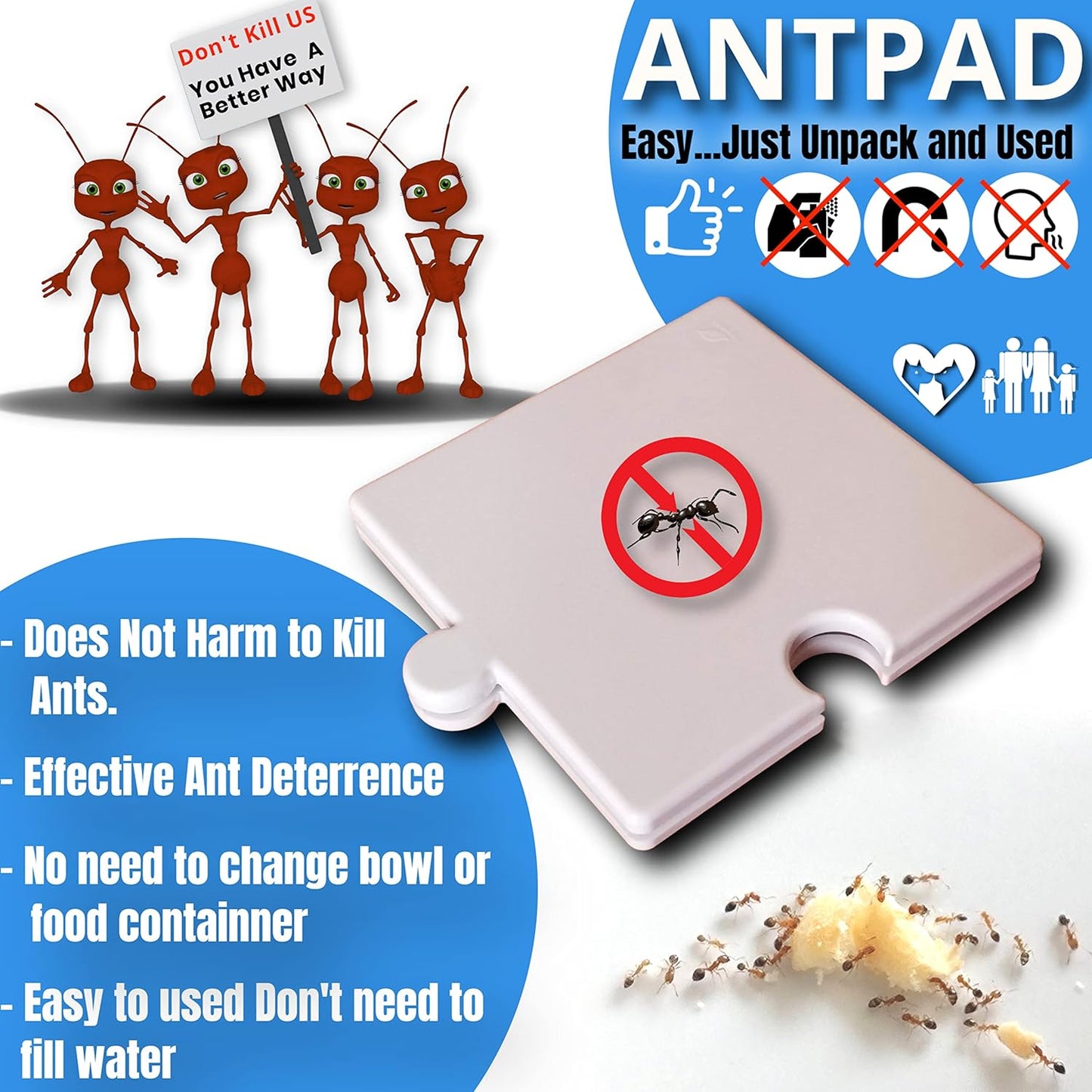 Ant Proof for Food Dish | Ant Proof Dog Cat Pet Bowl | Desktop Plant Pots and Bins No Chemical No Need Fill Water (Yellow)