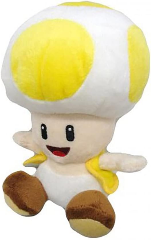 Super Mario All Star Collection 1589 Yellow Toad Stuffed Plush, 8"
