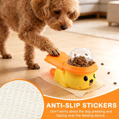 Dog Interactive Treat Dispenser Toy, Interactive Dog Toys Food Puzzle Do g Treat Dispenser Slow Feeder for Small Medium Dogs Cats IQ Training Reduces Bloating for Healthy Eating (Yellow)