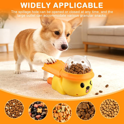 Dog Interactive Treat Dispenser Toy, Interactive Dog Toys Food Puzzle Do g Treat Dispenser Slow Feeder for Small Medium Dogs Cats IQ Training Reduces Bloating for Healthy Eating (Yellow)