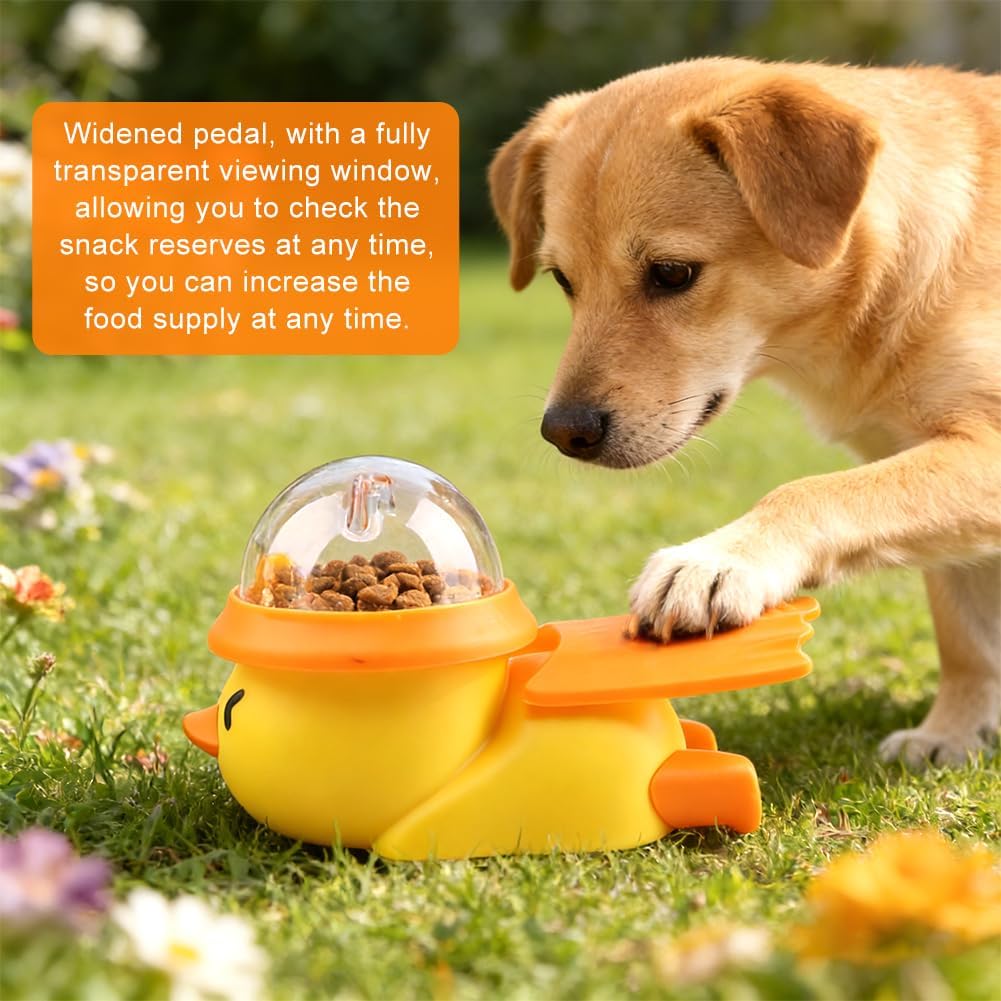 Dog Interactive Treat Dispenser Toy, Interactive Dog Toys Food Puzzle Do g Treat Dispenser Slow Feeder for Small Medium Dogs Cats IQ Training Reduces Bloating for Healthy Eating (Yellow)