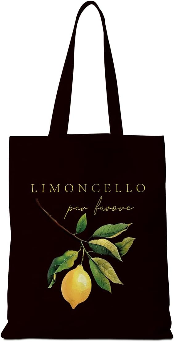 Lemon Tote Bag Italy Travel Lemon Lovers Gifts Shopping Bags | Weekender Bag Italian Gift for Women Sister Friend, Reusable Grocery Bags for Shopping Travelling Vacation Christmas