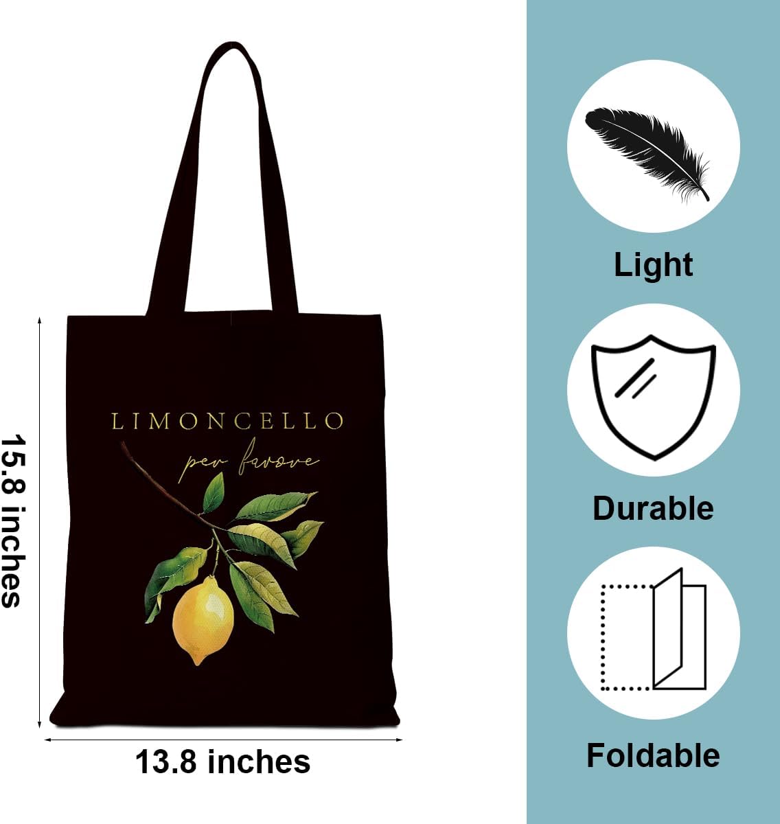 Lemon Tote Bag Italy Travel Lemon Lovers Gifts Shopping Bags | Weekender Bag Italian Gift for Women Sister Friend, Reusable Grocery Bags for Shopping Travelling Vacation Christmas