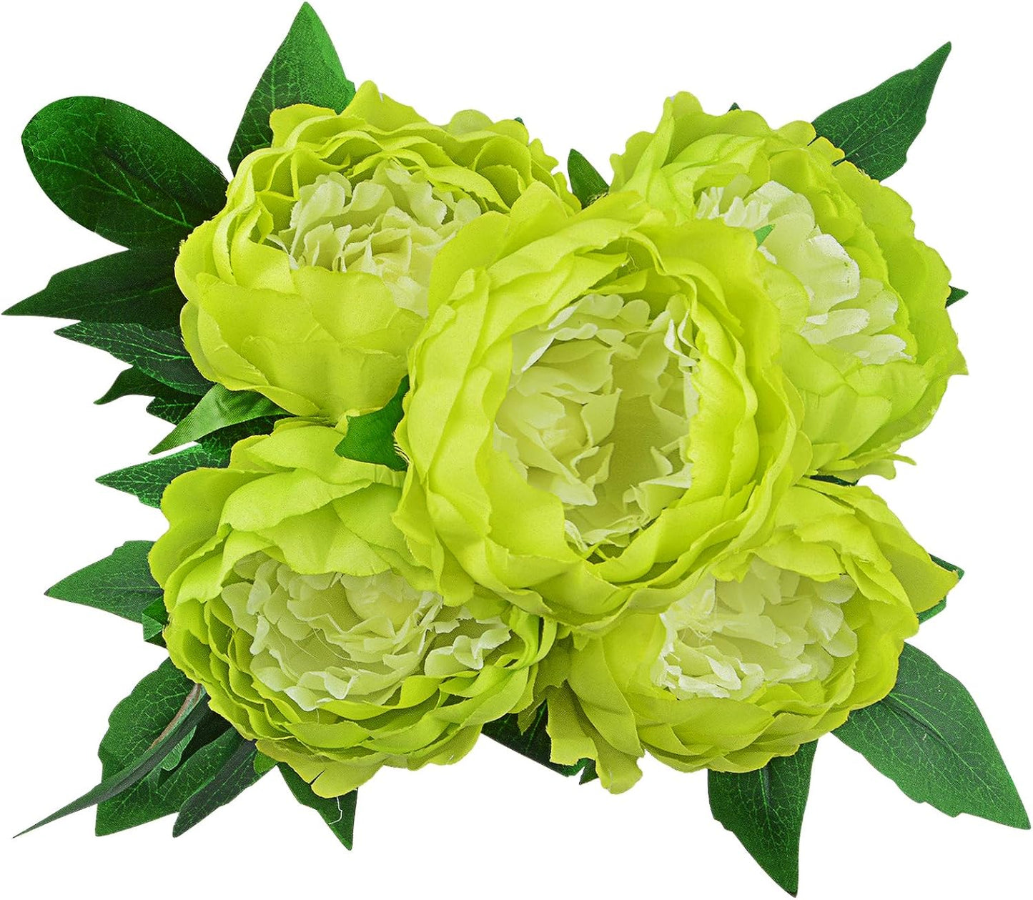 Artificial Peony Silk Flowers Bouquet Home Wedding Decoration (Light Yellow)